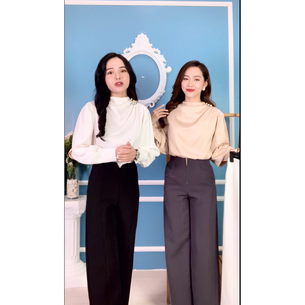 Áo Sơ Mi Nữ- Áo Sơ Mi Trắng Lụa Cao Cấp