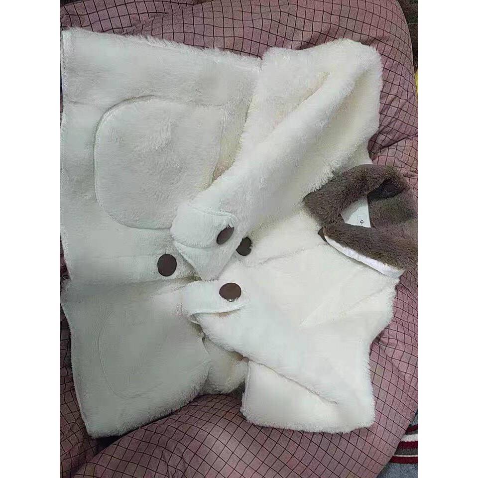 Áo khoác dạ lông thỏ siêu mịn cổ đức nữ tính công chúa ulzzang - Có ảnh thật