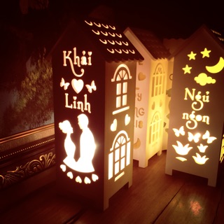 Đèn ngủ để bàn. Quà cưới ý nghĩa cho bạn bè, người thân. Khắc chữ theo yêu cầu.
