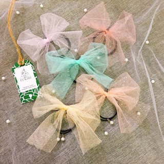 CỘT TÓC NƠ VOAN LƯỚI HẠT TRAI ẢNH THẬT