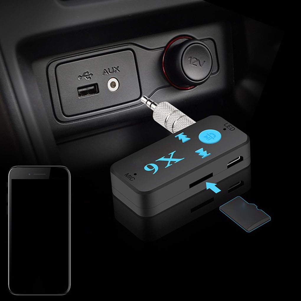 Bộ chuyển đổi nhạc tự động trên ô tô X6 Bluetooth hỗ trợ thẻ TF A2DP âm thanh nổi