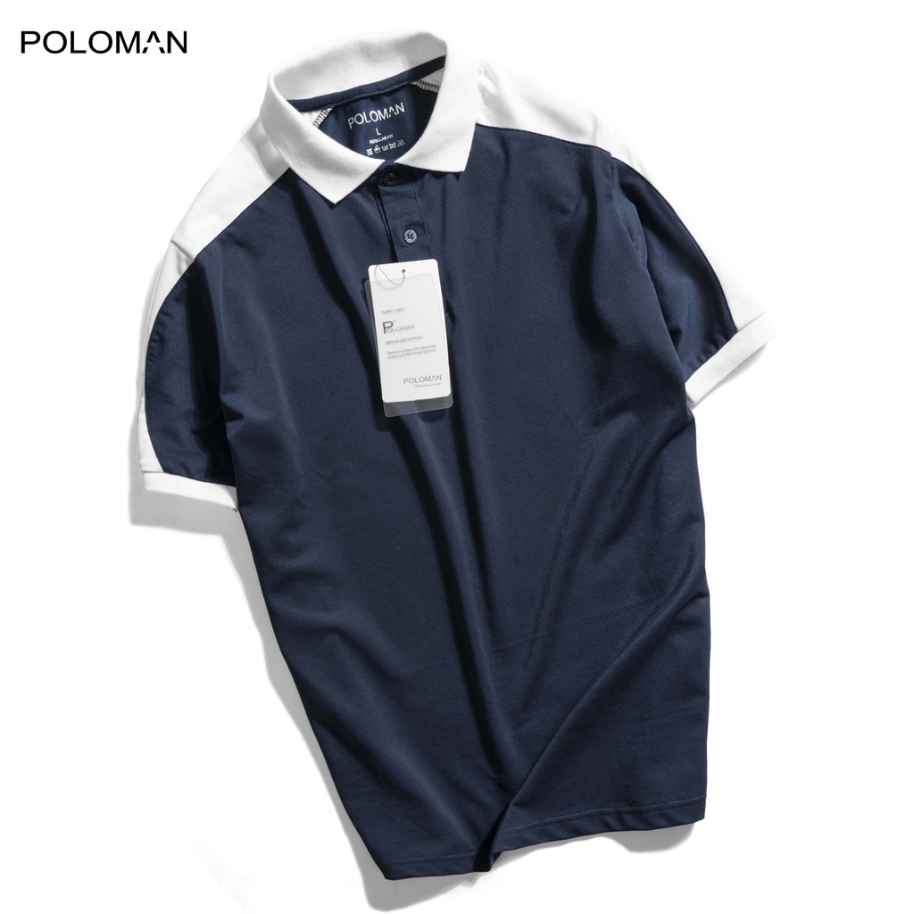 Áo Polo nam cổ bẻ phối Botar vải cá sấu Cotton xuất xịn,chuẩn form,sang trọng-lịch lãm P22 - POLOMAN | BigBuy360 - bigbuy360.vn