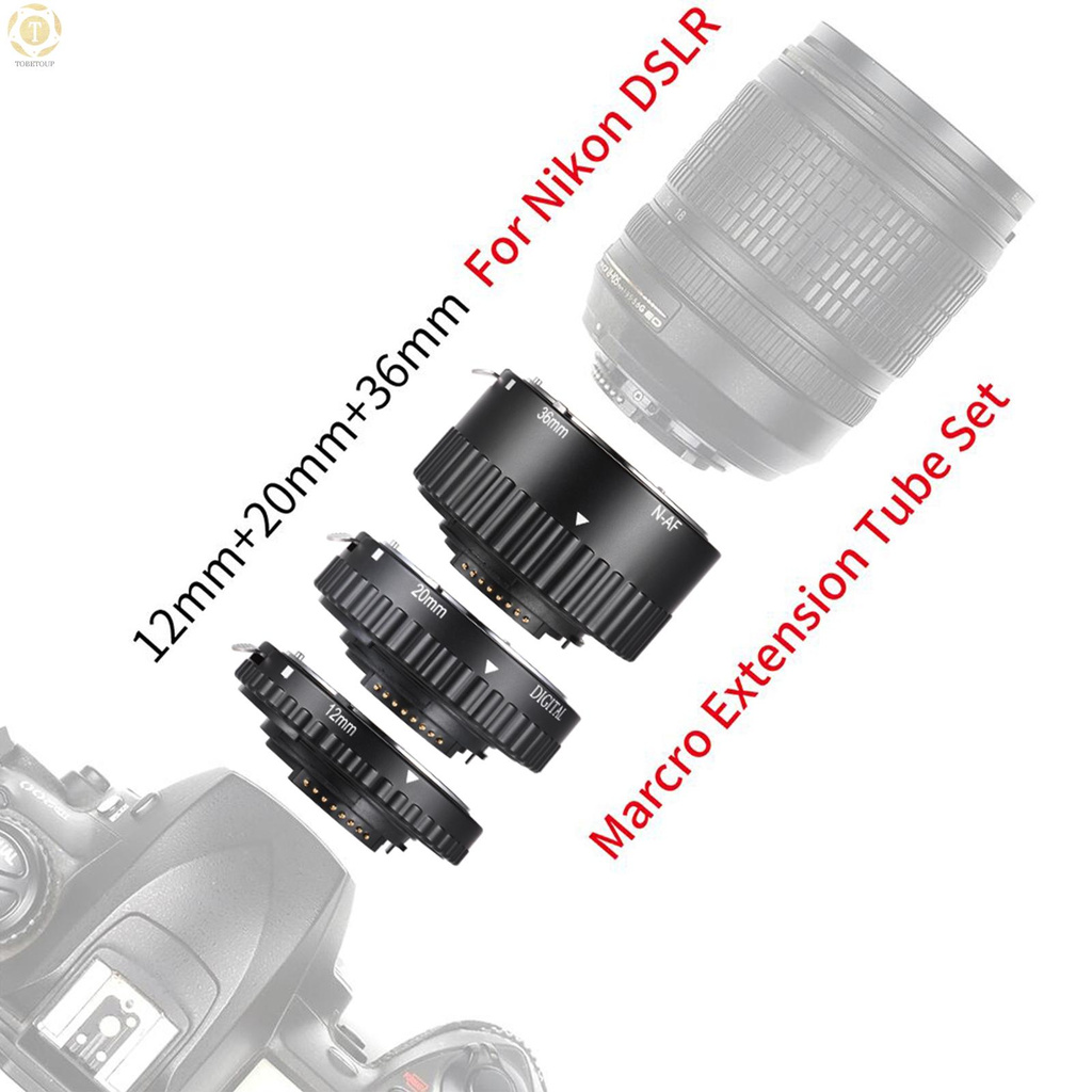 Ngàm mở rộng macro 3 chi tiết 12mm 20mm 36mm cho Nikon ngàm F AF D3300/D3400/D3500/D500/D5300/D5500