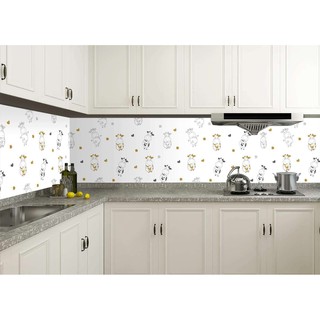1M Giấy dán bếp khổ rộng 60cm ( có sẵn keo ) - bò sữa đáng yêu