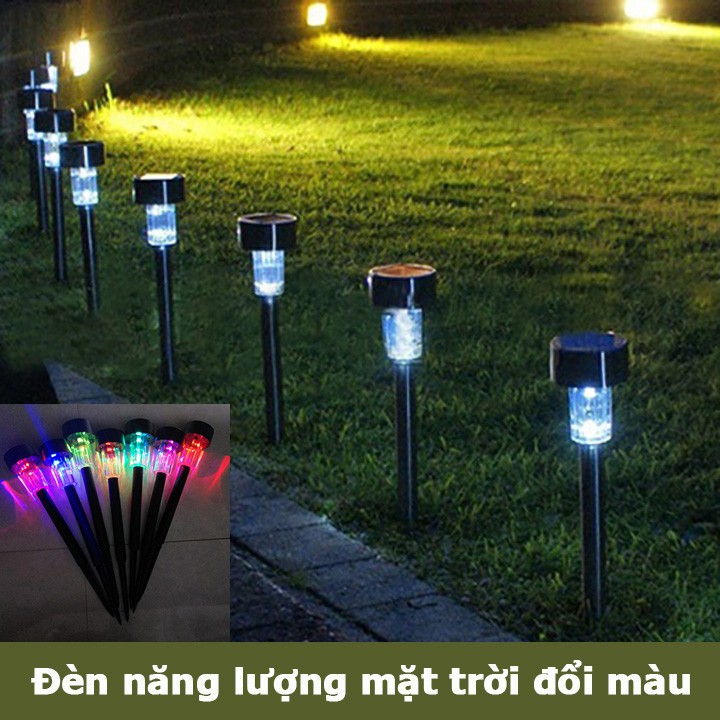 Đèn cắm đất năng lượng mặt trời trang trí sân vườn nhựa