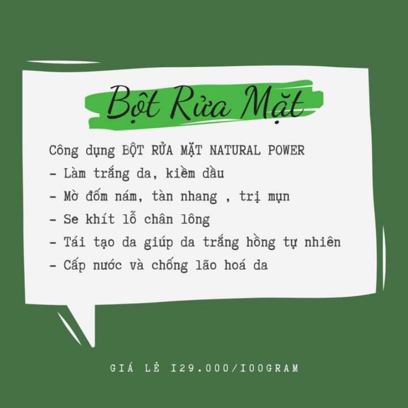 Bột Rửa Mặt Natural Power