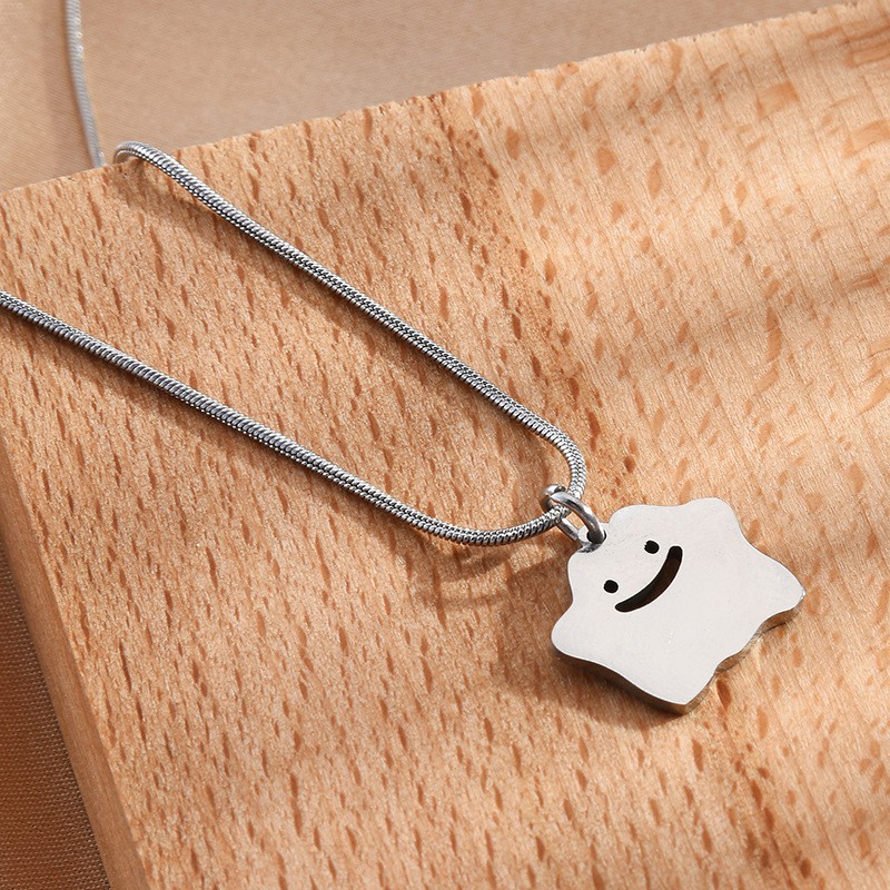 Dây Chuyền Thép Titan Mặt Hình Con Ma Dễ Thương Phong Cách Hip Hop Thời Trang Cá Tính F406