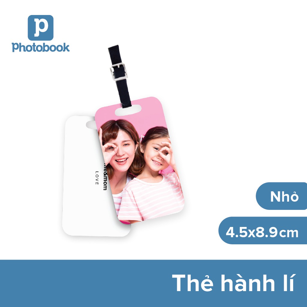 [Toàn Quốc] [E-voucher] Thẻ hành lý in theo yêu cầu 1.75&quot; x 3.5&quot; (4.5 cm x 8.9 cm)  - thiết kế trên web Photobook