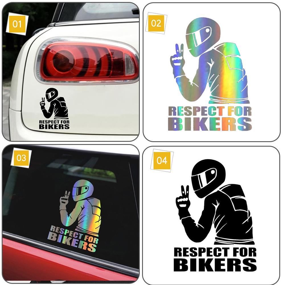 Tem Chữ Respect For Bikers Dán Trang Trí Ô Tô Xe Máy Laser Phản Quang Nổi Bật