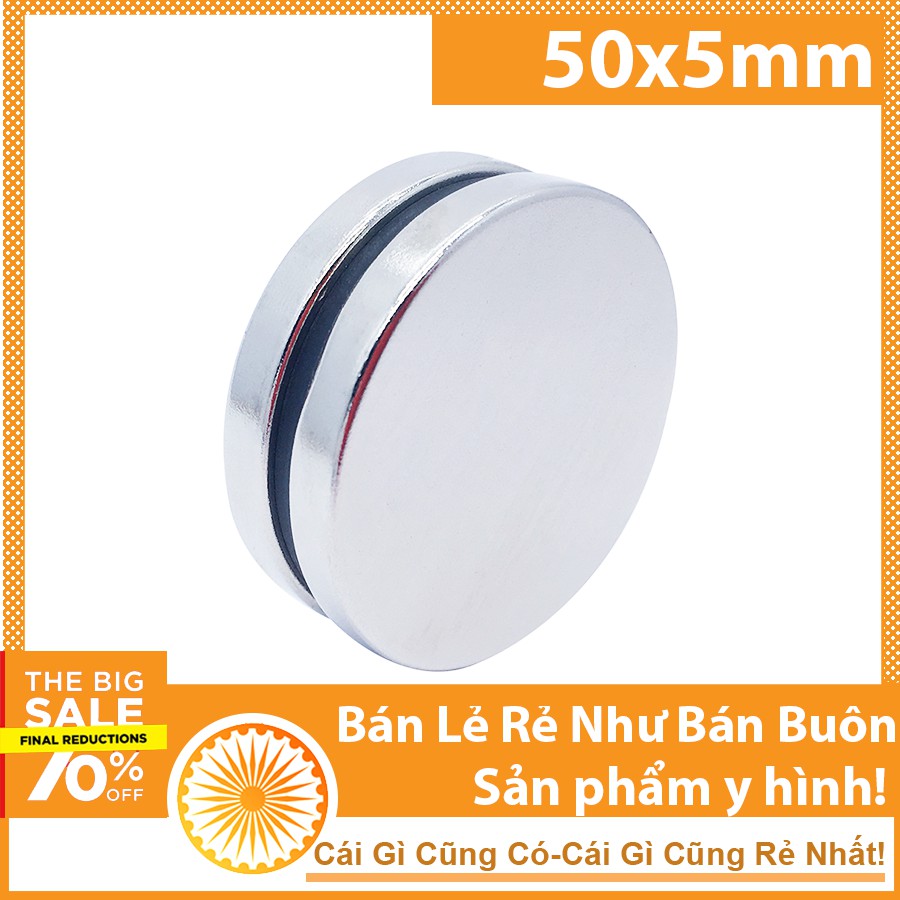 Nam châm tròn 50x5mm siêu mạnh N35 loại tốt