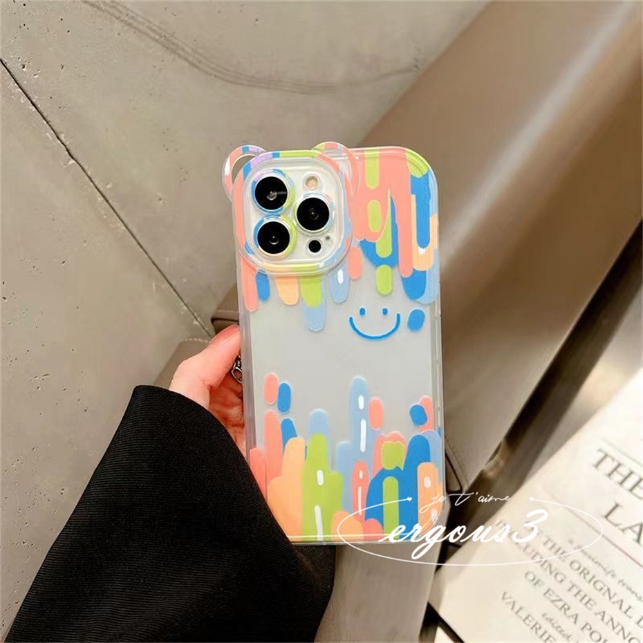 Ốp Điện Thoại Mềm Họa Tiết Mặt Cười Nhiều Màu Sắc Cho iPhone 14 13 12 11 Pro Max SE2020 X XR Xs Max 7 8 6 6s Plus