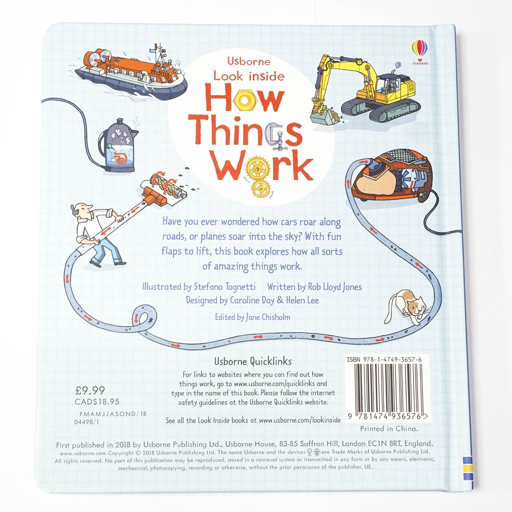 Sách lật mở khám phá Look Inside How things work Usborne cho bé học tiếng anh