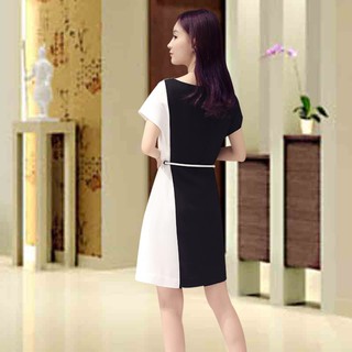 ĐẦM DẠO PHỐ DÁNG SUÔNG PHỐI 2 MÀU