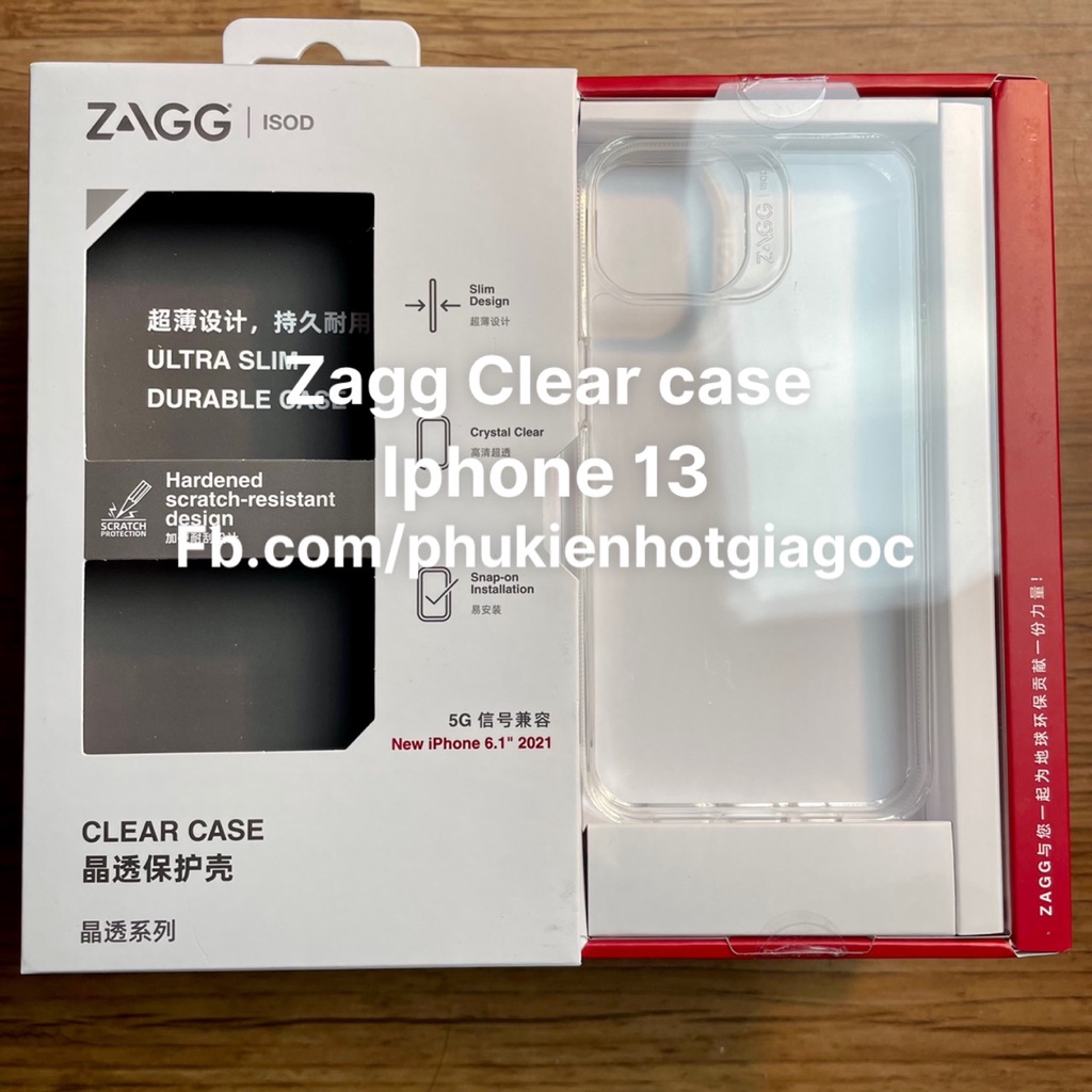 Ốp chống sốc cao cấp ZAGG Trong Suốt hỗ trợ sạc không dây IP 14 Pro max / 13 Pro max lắp vừa 12 Pro max Gear4 Mophie
