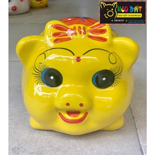Heo đất tiết kiệm tiền - Heo sứ nơ nhỏ đẹp