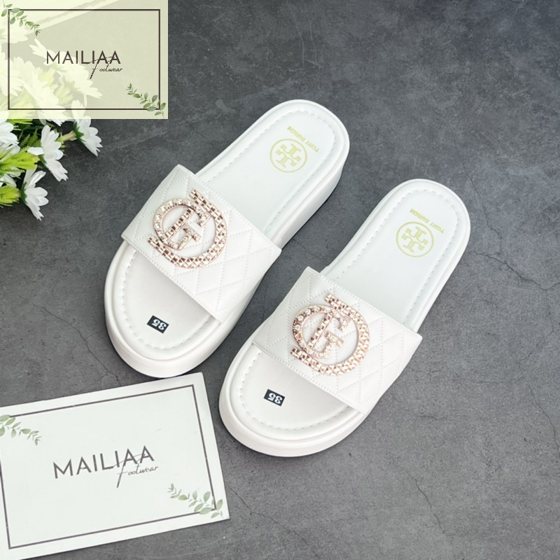 Dép đế xuồng nữ 4 phân MAILIAA quai ngang bảng khoá GD
