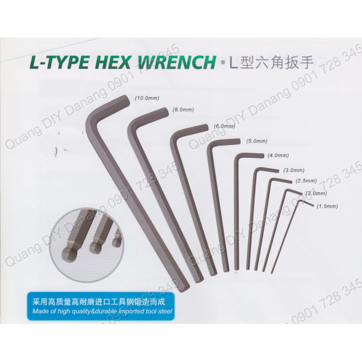 [Quang DIY Da Nang] Tool lục giá chữ L vặn ốc M8