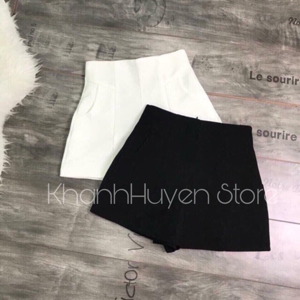 Quần short cạp khóa nổi KH508, quần đùi vải cạp cao khóa giữa phong cách ulzzang cho nữ | BigBuy360 - bigbuy360.vn