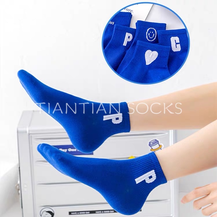 TIAN TIAN T164 Vớ nữ ngắn cổ Thể Thao cotton Cổ Thấp Màu Xanh Dương Thời Trang Xuân Hè Cho Nữ