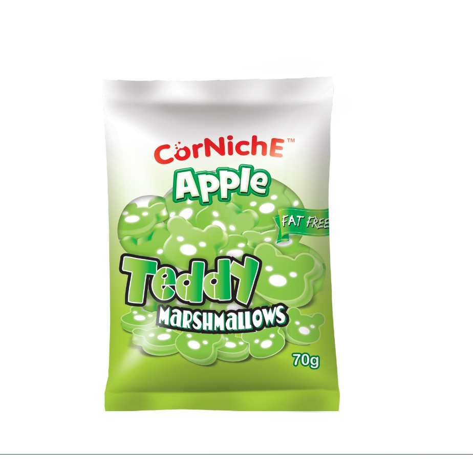 Kẹo xốp Marshmallows hình gấu vị Táo hiệu CorNichE 70g