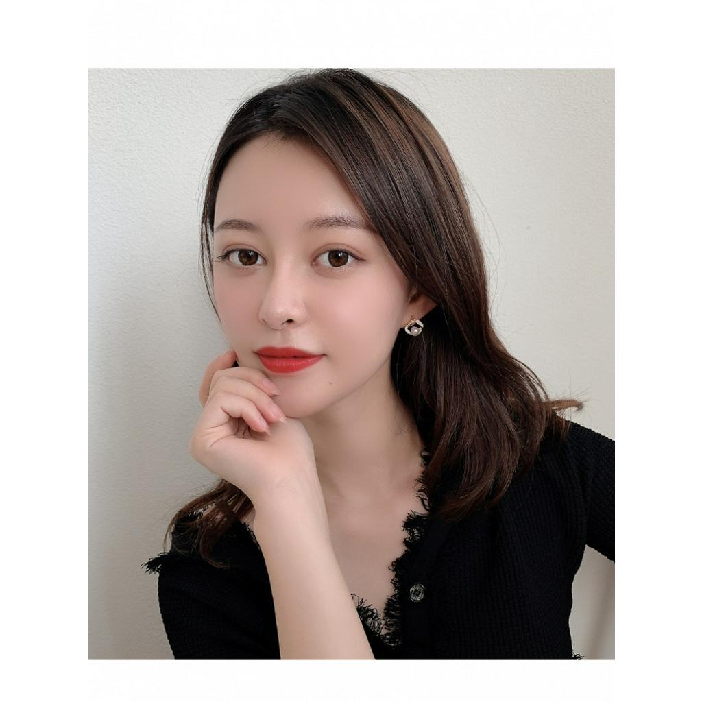 Khuyên tai đính ngọc trai đơn giản phong cách retro Hàn Quốc