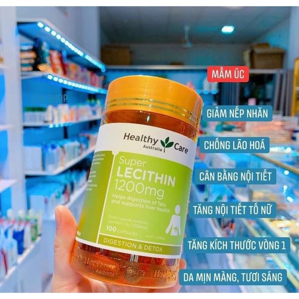 Mầm đậu nành Úc healthy care Superlecithin 100viên