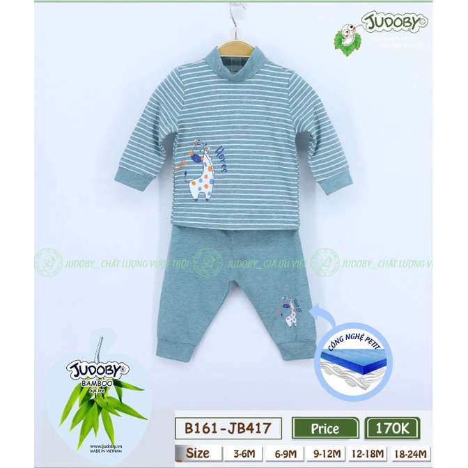 Judoby - Bộ cổ lọ 3p chất Bamboo sợi tre siêu mềm mịn cho bé 6-24 tháng JB417