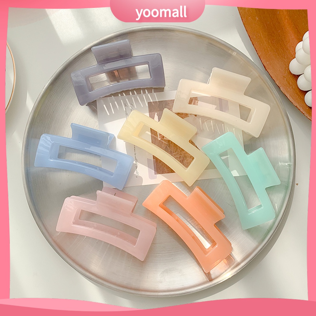 Kẹp Tóc Hình Vuông Màu Trơn Phong Cách Thanh Lịch Cho Nữ