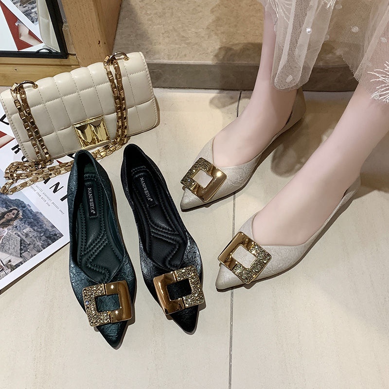 Giày Búp Bê Đế Bằng Màu Sắc Thanh Lịch Dễ Phối Đồ Thời Trang Phong Cách Hàn Quốc Cho Nữ
