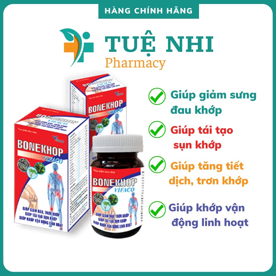 Bonekhop VIFACO hỗ trợ giảm đau khớp, thoái hóa khớp hộp 60 viên NT029