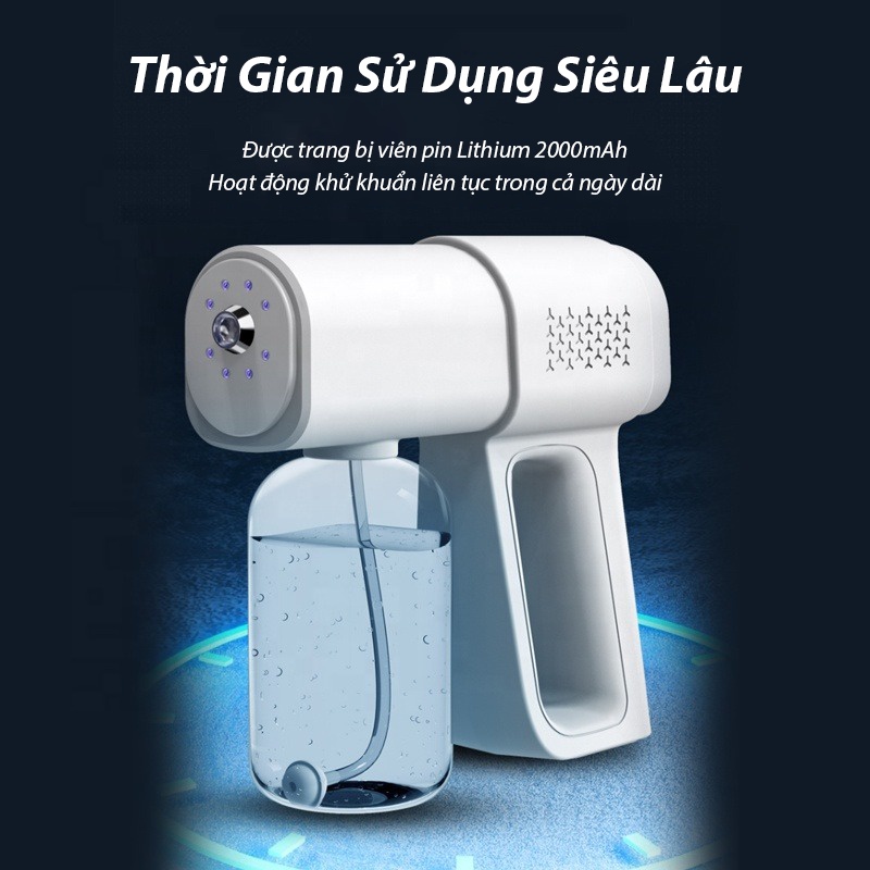 [Bản Nâng Cấp 2022] Súng Phun Sương Khử Khuẩn Nano K5 Pro Sử Dụng Trong Gia Đình, Cá Nhân, Văn Phòng, Ô Tô, Trường Học..