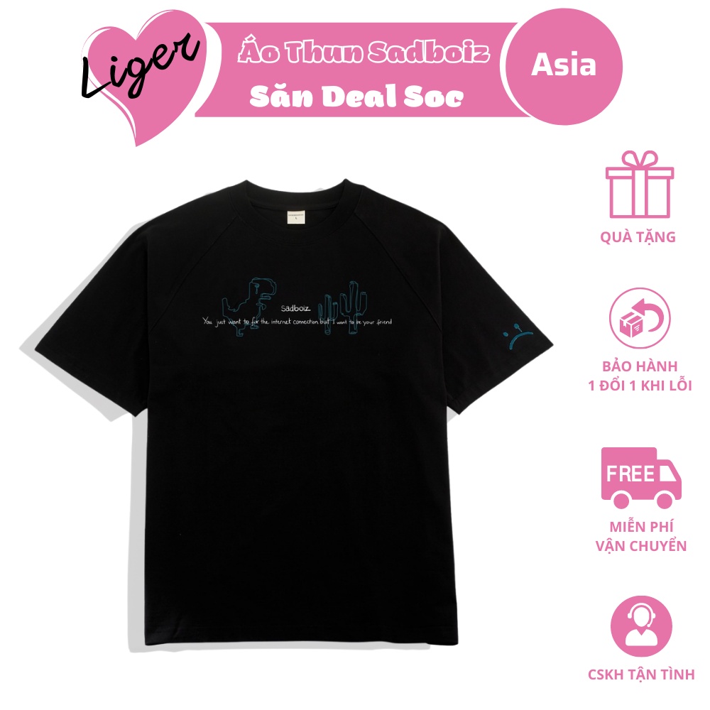 Áo thun SADBOIZ SADDINO unsiex form rộng tay lỡ chất liệu cotton - Liger Asia