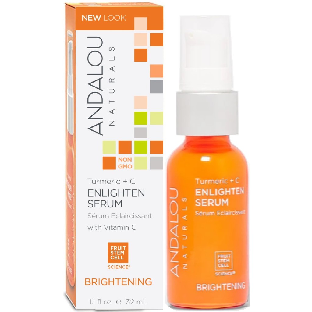 Combo Turmeric Curcumin C Serum Enlighten Andalou Naturals 32ml Tinh nghệ nano Olympian Labs 500mg 60v đẹp da tốt dạ dày