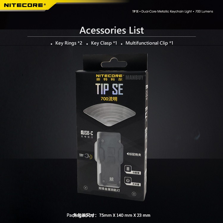 Đèn Pin Nitecore Tip Se 700 Lumens Có Thể Sạc Lại