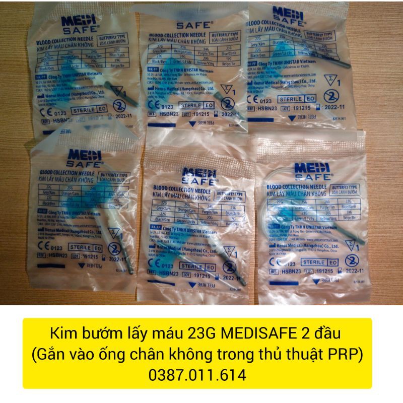 KIM BƯỚM LẤY MÁU medi safe 23G hai đầu dùng làm PRP