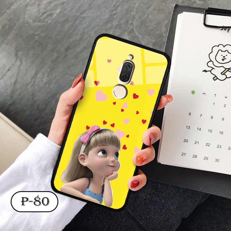 Ốp kính in hình cute Huawei Nova 2i