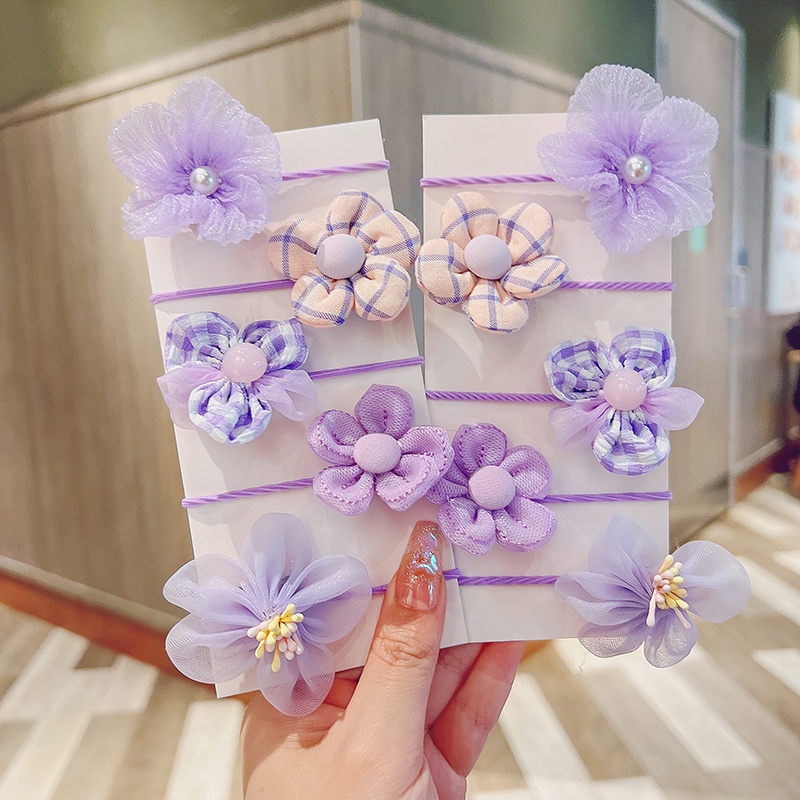 Dây Buộc Tóc Co Giãn Đính Hoa Nhiều Màu Sắc Cho Bé Gái dreamdiary