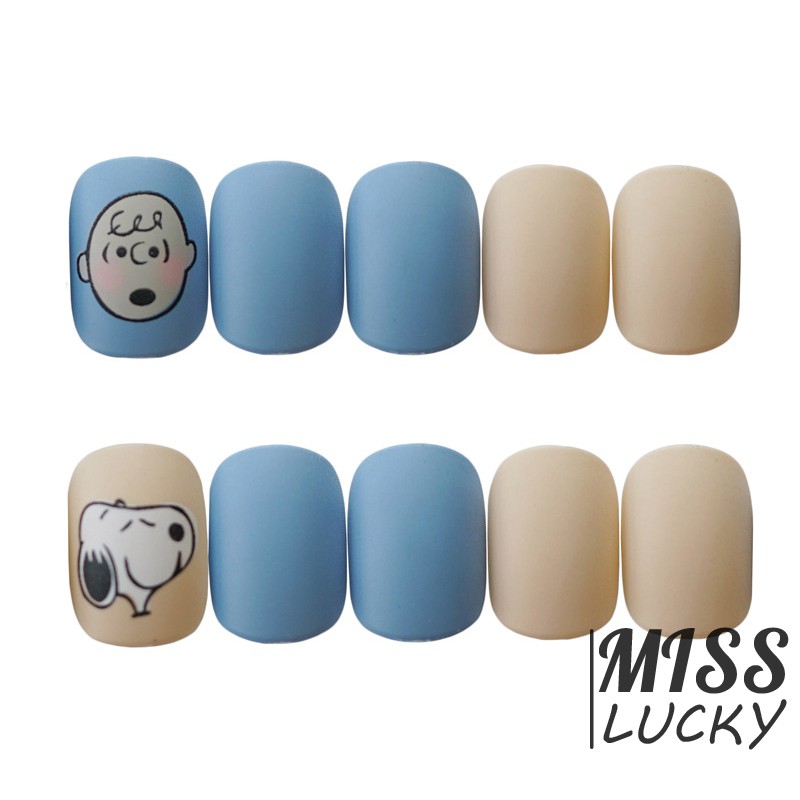 Set 24 Móng Tay Giả Họa Tiết Hoạt Hình Dễ Thương