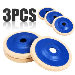 3pcs 100mm 4inch Wool Buffing Grinding Wheel Felt Polishing Discs Pads Set Blue