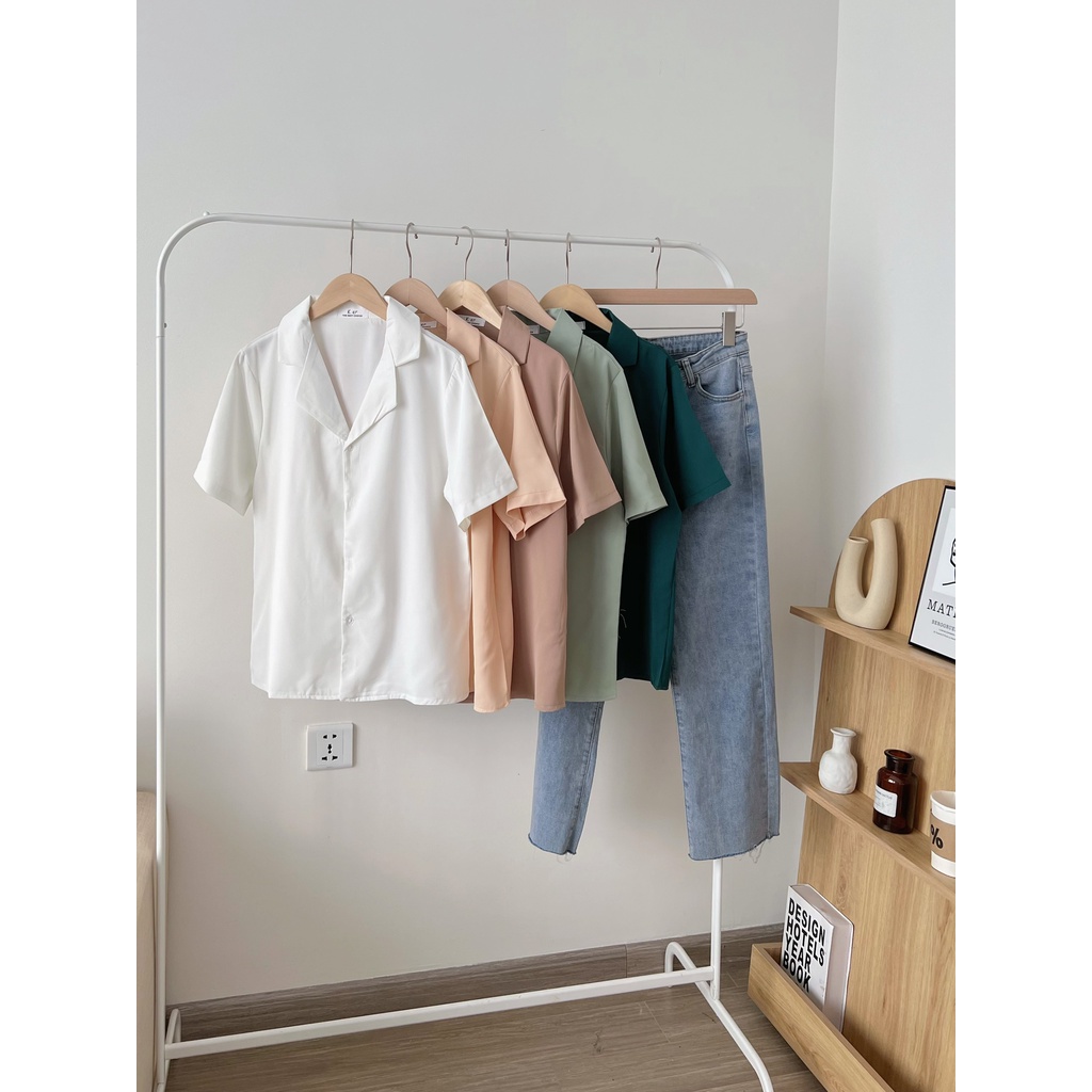 [SẴN/VIDEO] ÁO SƠ MI CỔ VEST BASIC SIÊU XINH LỤA HÀN