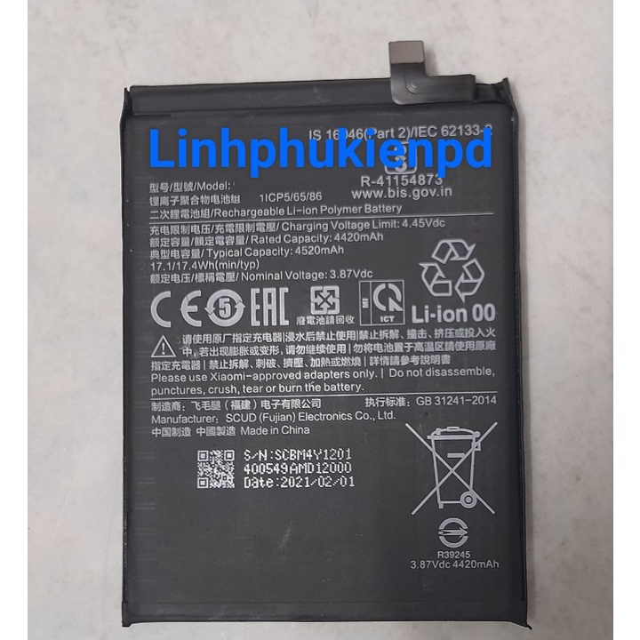 Pin Xiaomi Poco F3 Redmi K40 Pro K40 Pro BM4Y