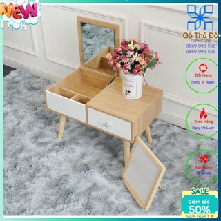 Bàn trang điểm, tủ trang điểm, bàn phấn có gương gấp ngọn cao cấp hàng nhập khẩu - gỗ thủ đô furniture
