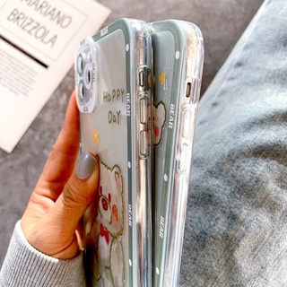 Ốp Lưng Silicon Iphone/Android Chống Sốc Viền Nổi Happy Bear