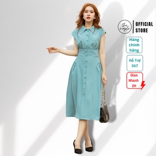 Đầm công cở nhấn eo bên the maple mint