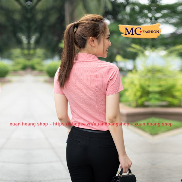 Áo Sơ Mi Nữ Đẹp Kiểu Công Sở, Tay Ngắn, Kẻ Sọc Caro Mc Fashion Size Đủ Chất Vải Mát, Màu Hồng,Trắng Đỏ, Xanh, Nâu A645