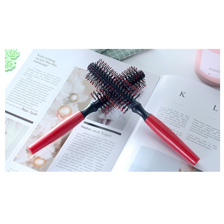 Lược tròn lô cuốn tạo kiểu đa năng dập phồng vuốt keo cho gỡ tóc rối  loại 21cm