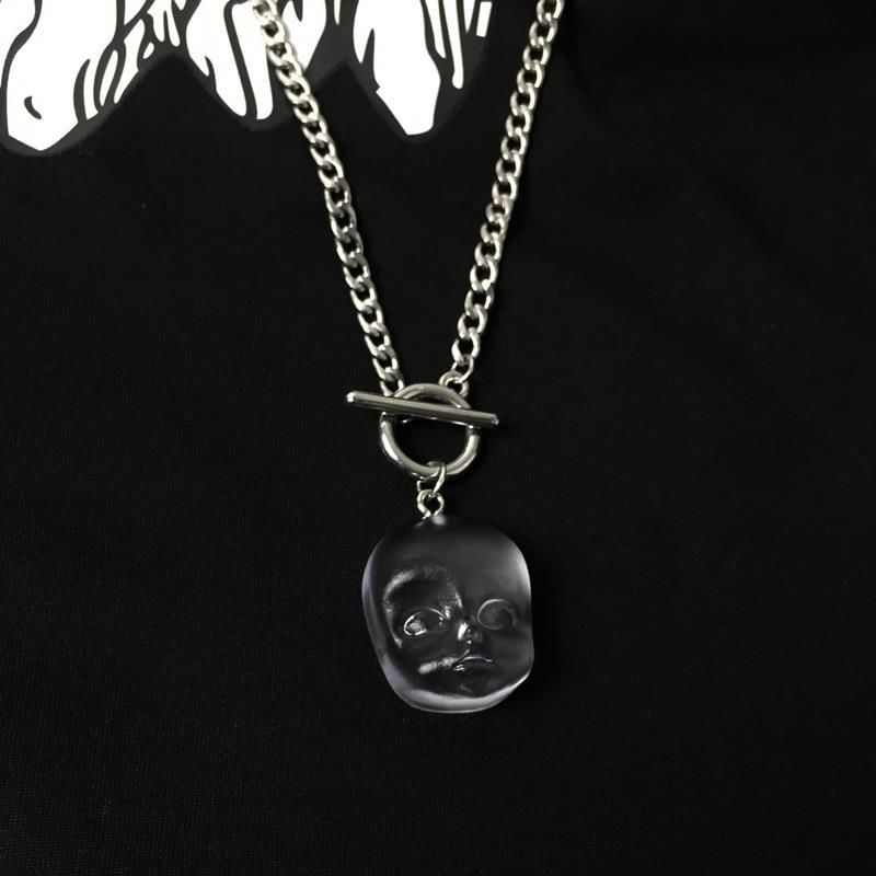 Dây chuyền thép titan mặt búp bê phong cách hip hop mới lạ cho nam nữ 22283