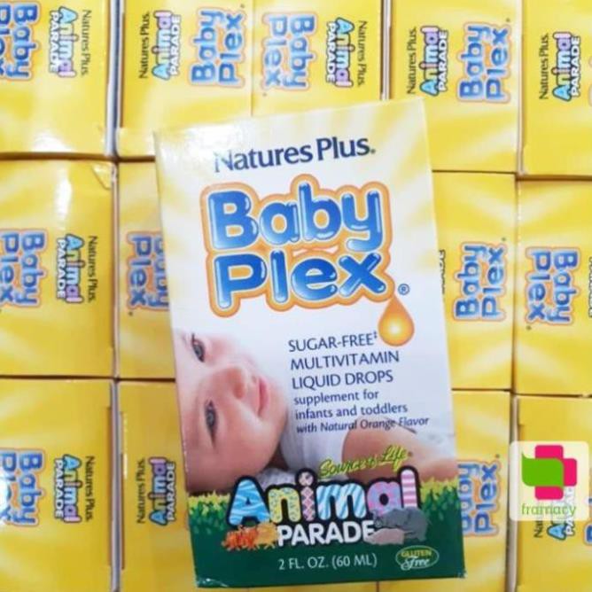Vitamin tổng hợp Natures Plus Baby Plex Animal Parade, USA (60ml) bổ sung vitamin cho bé từ 0 đến 4 tuổi