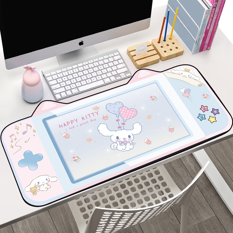 Miếng lót chuột chơi game cỡ lớn thiết kế tai mèo chống thấm nước dễ thương