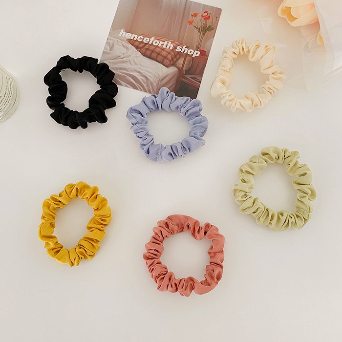 Set 10/20 Dây Buộc Tóc Co Giãn Màu Trơn Kiểu Dáng Thanh Lịch Thời Trang Cho Nữ